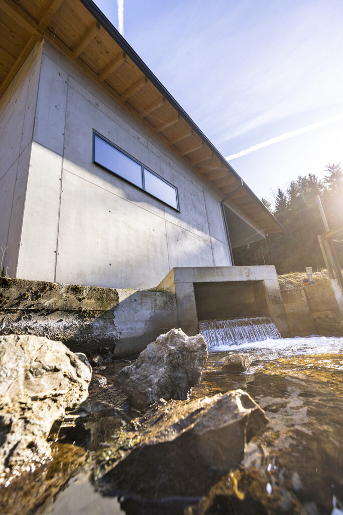 Kleinwasserkraftwerk Taberbach Wasserrückgabe Troyer