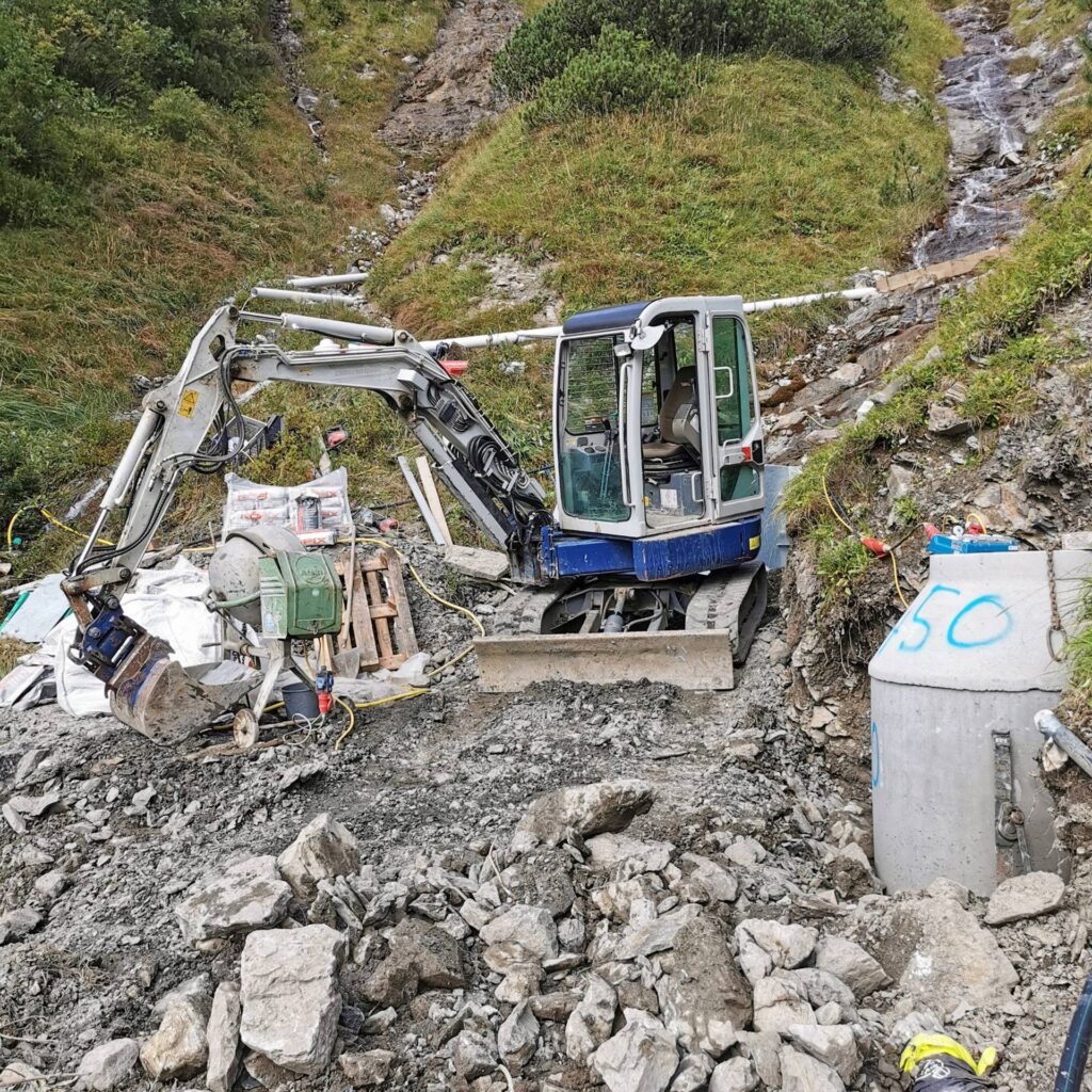Kraftwerk Eggli Baustelle Wasserfassung