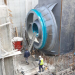 Montage auf der Baustelle. KW Rekovici Montage Turbine