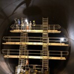 Installation eines akustischen Durchflussmessgerätes der Firma GWF Technologies GmbH in einer Wasserkraftanlage, (8 Pfade). Installation GWF