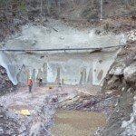 Unter aufwändigen Sicherungsmaßnahmen wurde das neue Krafthaus errichtet, das zur Gänze unterirdisch angelegt wurde. Kraftwerk Klamm II