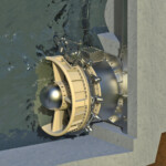 Die Turbine-Generator-Einheit arbeitet voll umströmt. Deshalb wurde die Kaplan EVO so konzipiert, dass sie ausschließlich mit dem umgebenden Triebwassergeschmiert wird. Kaplan Evo