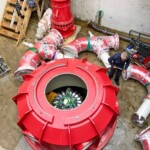 Der Zusammenbau der Turbinenkomponenten im Krafthaus erfolgte im Oktober 2022. Kraftwerk Dürrenbach Turbine Montage