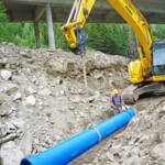 Die Rohre von TRM punk-
ten durch ihre einfache Verlegbarkeit im Gelände. Kraftwerk Hochfeldbach