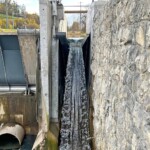 Das Design der konstant mit 100 l/s dotierten Fischabstiegsklappe wurde trichterförmig gestaltet, um gegen das Ende hin eine höhere Strömungsgeschwindigkeit zu erzielen. Kraftwerk Lienz Fischabstiegsklappe