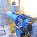 Der neue Rohrabgang inklusive Rohrbruchklappe nach erfolgter Montage. Kraftwerk Lippen