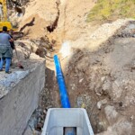 Schacht für den Tiefpunkt der Druckrohrleitung. Kraftwerk Lippen