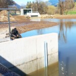 Das neu geschaffene Absetzbecken hat ein Fassungsvermögen von ca. 4.400 m³. Kraftwerk Pewag Absetzbecken