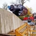 Das Herzstück des Kraftwerks bildet eine Wasserkraftschnecke mit 43 kW Engpassleistung vom holländischen Unternehmen Spaans Babcock. Kraftwerk Sinnhub Einhub Schnecke