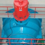 Die Kegelrad-Rohrturbine (im Bild die baugleiche Maschine des KW Blatten) wurde demontiert und für das Retrofit-Programm zu ANDRITZ Hydro transportiert. Turbine Kraftwerk Blatten