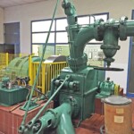 Bogenbachturbine mit paralleler Düsenverstellung vor dem Umbau. Ruselkraftwerke