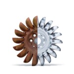 Aus alt wird neu: Symbolbild für Refurbishment eines Peltonlaufrads. Troyer Gegenueberstellung