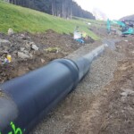 In etwa zwei Drittel des insgesamt ca. 9,2 km langen Kraftabstiegs bestehen aus duktilen Gussrohren, die von der Tiroler Rohre GmbH und dem Gussrohrvertrieb PAM Österreich geliefert wurden. Kraftwerk Sellrain DRL Guss